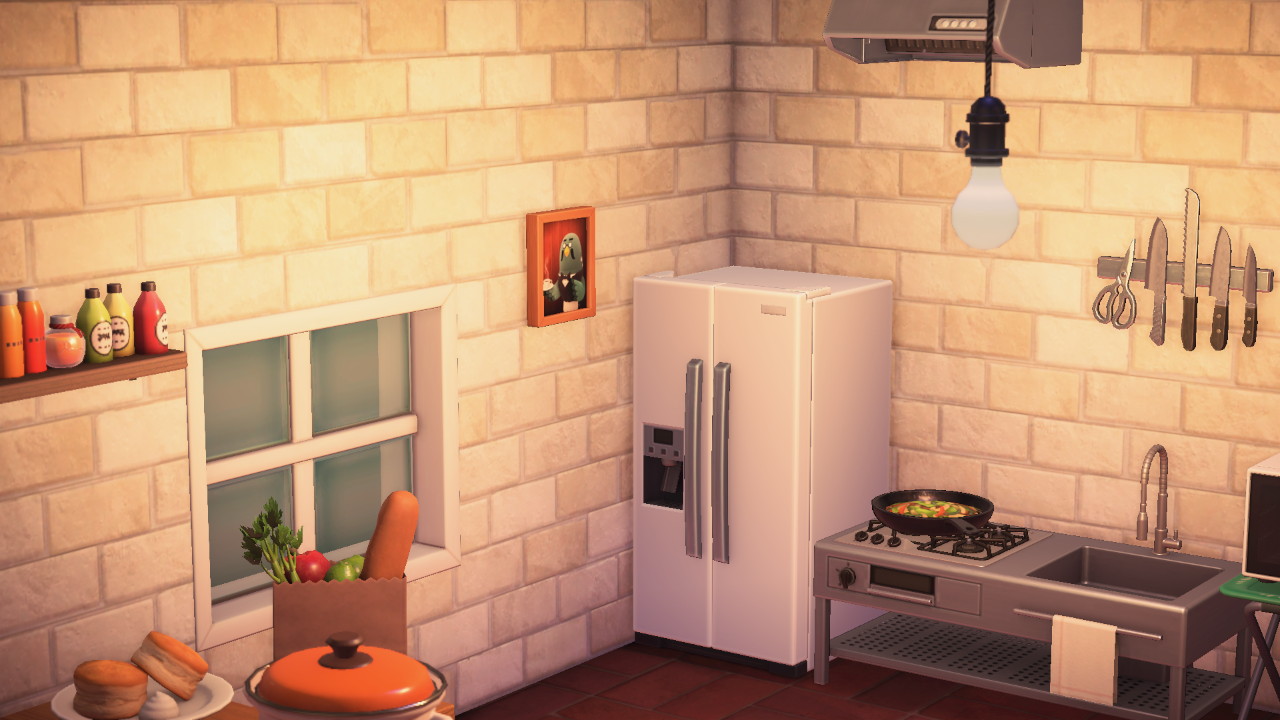 Cocina: horno, heladera, cuadro de Brewster