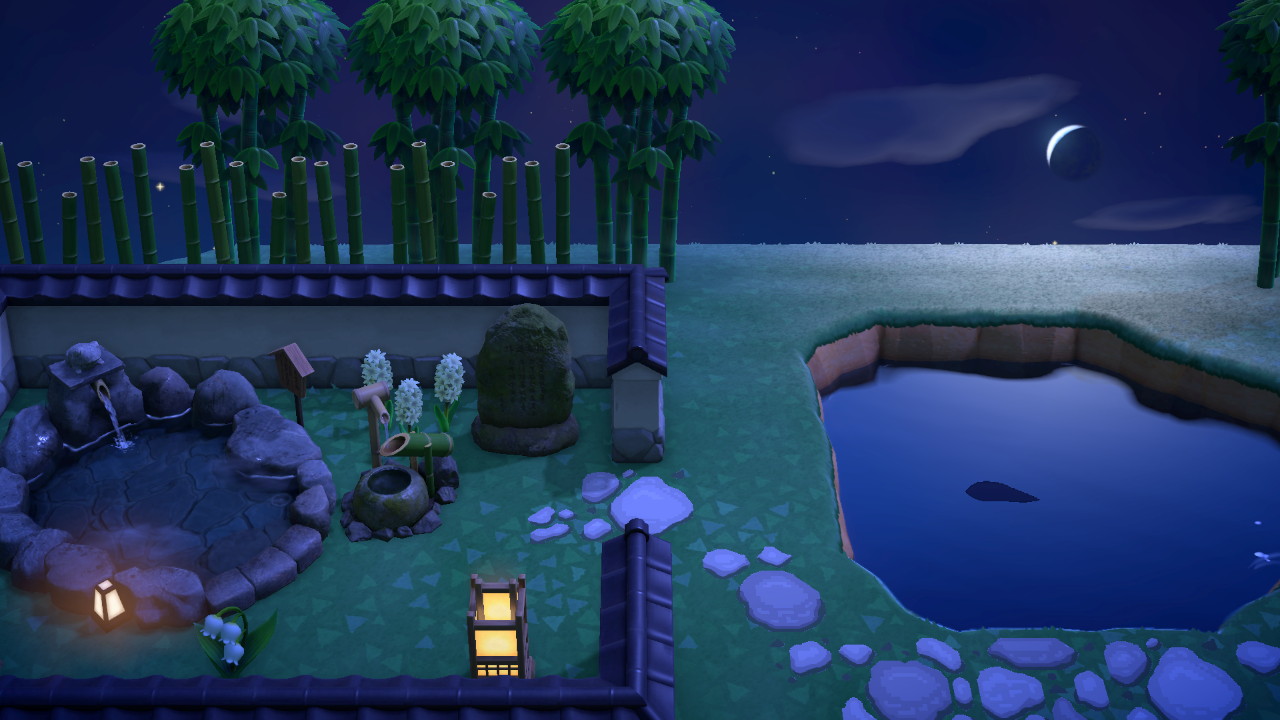 Jardín japonés de noche