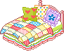 bed with quilt